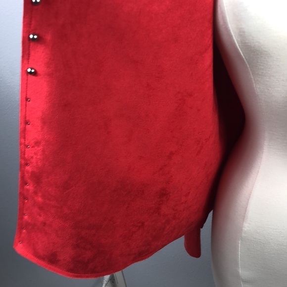 NWT New Sioni Crop Jacket Red Studded Soft Suede Medium - Picture 7 of 13